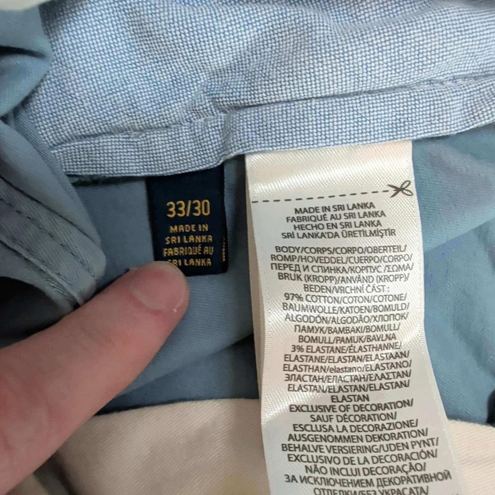 Polo Ralph Lauren Chinos Men 33x30 Light Blue Stretch Straight Fit Pants